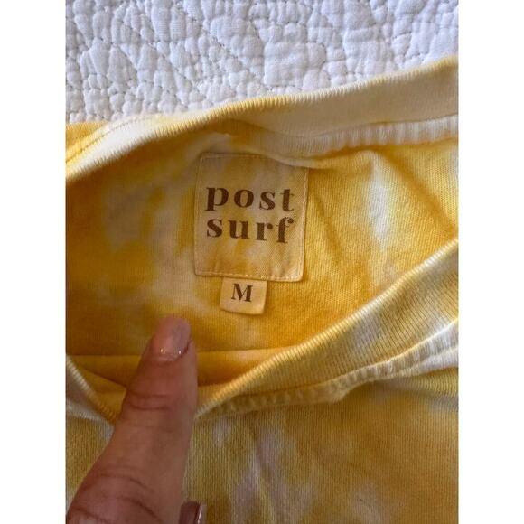Post Surf Men's Yellow Golden Tie Dye Crew Neck Short Sleeve T-Shirt Size Medium - Picture 4 of 4
